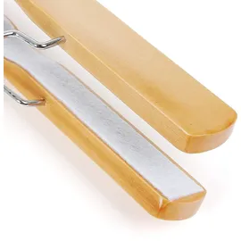 Songmics 12 Stück, Kleiderbügel aus Schima-Holz, rutschfest, Haken, 360 Grad drehbar, CRW007-12