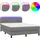 vidaXL Boxspringbett mit Matratze & LED Dunkelgrau 140x200 cm Stoff