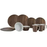 Gimex Nature Line Geschirrset, 16-teilig, Wood