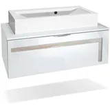 Vladon Waschbeckenunterschrank Aloha 96 x 36 x 51 cm Braun