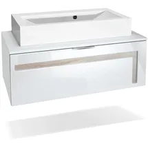Vladon Waschbeckenunterschrank Aloha 96 x 36 x 51 cm Braun