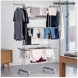 InnovaGoods InnovaGoods® vertikaler klappbarer Wäscheständer mit Rädern, trocknet die Wäsche bequem und praktisch mit 24 Stangen, faltbares Design mit Rädern, ideal für zu Hause.