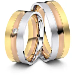 Trauringe Zweibr ̧cken 585er Tricolorgold - 1855