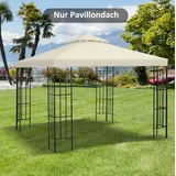 OKWISH Pavillon-Ersatzdach Pavillondach 3x3 m Metallpavillon Cremeweiß Polyester, 300 x 300 cm (Ersatzdach Outdoor Abdeckung für Garten & Terrassenpavillon), Pavillondach Gartenpavillon Dachabdeckung Sonnenschutz Terrasse weiß