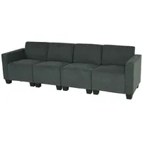 Modular 4-Sitzer Sofa Couch Moncalieri, Stoff/Textil ~ anthrazit-grau