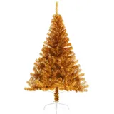 vidaXL Künstlicher Halb-Weihnachtsbaum mit Ständer Gold 120 cm PVC