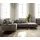 DeLife Ecksofa Clovis Hellgrau Strukturstoff Hocker Armlehne Ottomane Links Modulsofa - Grau/Hellgrau
