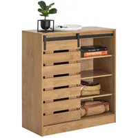 SoBuy Schuhschrank, Natur, Holzwerkstoff, 80x89x35 cm, Garderobe, Schuhaufbewahrung, Schuhschränke
