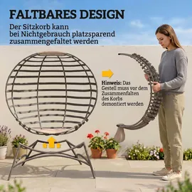 Outsunny Papasansessel Gartenstuhl 118 x 75 x 139 cm orange/khaki 2 St.