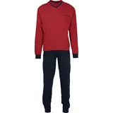 GÖTZBURG Herren Schlafanzug lang - Pyjama Pyjama Casual Bequem sitzend, Rot, (64)