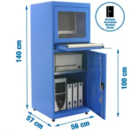 Proregal Industrie-PC-Schrank AMEGO 140 x 56 x 57 cm Blau