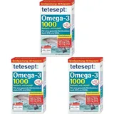 tetesept Omega-3 1000 - Seefisch- und Lachsöl Kapseln - Hochdosierte Omega 3 Fettsäuren DHA,EPA & Vitamin E - Nahrungsergänzungsmittel zur Unterstützung des Herz-Kreislauf-Systems -80 Stück (3er Pack)