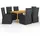 vidaXL Polyrattan Garten-Set 3067813 7-tlg. Tisch 150 x 90 x 74 cm schwarz