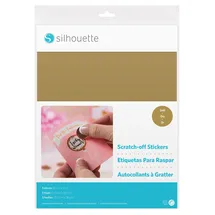 Silhouette MEDIA-SCRATCH-GLD Rubbel-Aufkleberfolie für Schneideplotter gold 215 x 280 mm, 5 Blatt