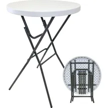 Trutzholm Stehtisch klappbar Ø 80 cm Höhe 110 cm Weiß