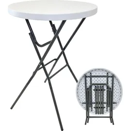 Trutzholm Stehtisch klappbar Ø 80 cm Höhe 110 cm Weiß
