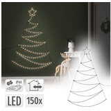 ECD Germany Weihnachtsbaum mit 150 LEDs 150 cm aus Metall und Kunststoff