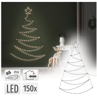 ECD Germany Weihnachtsbaum mit 150 LEDs 150 cm aus Metall und Kunststoff
