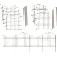 ESTEXO Teichzaun Set Zaunset Edelrost Zaun 10 Elemente Steckzaun Gartenzaun Rundbögen