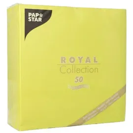 Papstar 50 Servietten "ROYAL Collection" 1/4-Falz 40 cm x 40 cm limonengrün "Casali",