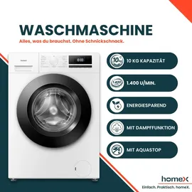 Homex WF1014H1A-W Waschmaschine (10 kg, 1400 U/min)