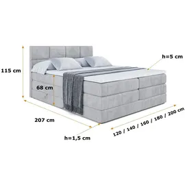 altdecor ARDENI KING 180 x 200 cm H3/H4 Grau