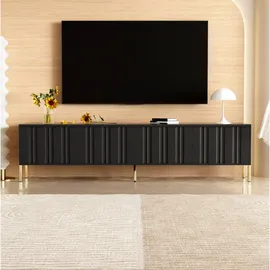 modfu TV-Lowboard 190x48x38 cm Schwarz MDF/Spanplatte