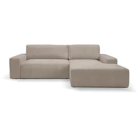 werk2 Eckcouch Cord 2-Sitzer Hellgrau/Beige