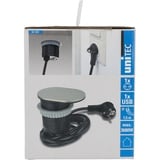 Unitec Einbausteckdosenleiste 1-Fach 1,5m mit USB, H05VV-F3 G1,5 mm, stahl