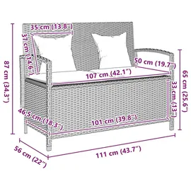 vidaXL Gartenbank 112 x 56 x 87 cm Beige