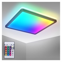 B.K.Licht LED Deckenlampe RGB Dimmbar Panel, Farbwechsel Deckenleuchte, indirektes