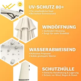 Kingsleeve Ampelschirm Alu Ø 300 cm creme inkl. Ständer