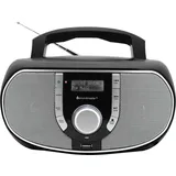 Soundmaster SCD1700SW tragbares DAB+ Radio mit CD-Player, MP3 Hörbuchfunktion, USB-Anschluss, UKW-Radio, Kopfhöreranschluss & CD/Radio-System - schwarz - Schwarz