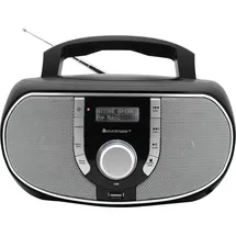 Soundmaster SCD1700SW tragbares DAB+ Radio mit CD-Player, MP3 Hörbuchfunktion, USB-Anschluss, UKW-Radio, Kopfhöreranschluss & CD/Radio-System - schwarz - Schwarz