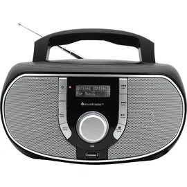 Soundmaster SCD1700SW tragbares DAB+ Radio mit CD-Player, MP3 Hörbuchfunktion, USB-Anschluss, UKW-Radio, Kopfhöreranschluss & CD/Radio-System - schwarz - Schwarz