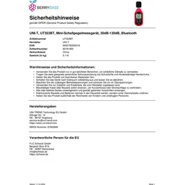 UNI-T UNI-T, UT353BT, Mini-Schallpegelmessgerät, 30dB-130dB, Bluetooth