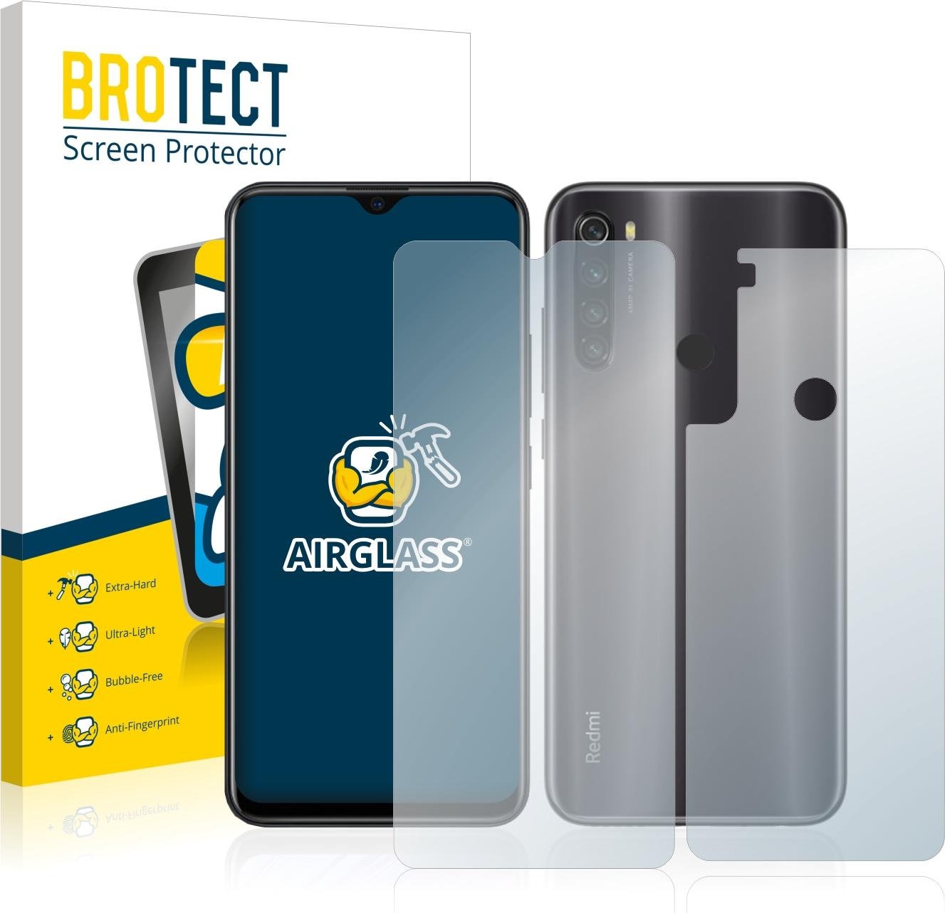 BROTECT AirGlass Panzerglasfolie (1 Stück, Xiaomi Redmi Note 8T), Smartphone Schutzfolie