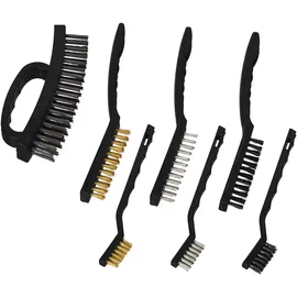 Relaxdays Drahtbürste im 7-teiligen Set, Gold,Schwarz,Silber