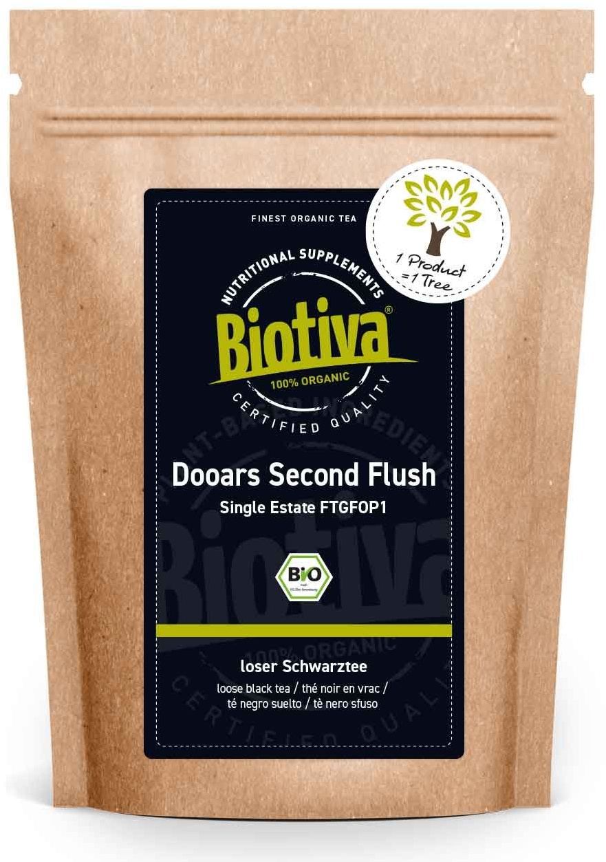 Biotiva Dooars Second Flush Tgfop Schwarztee Bio Tee 250 g