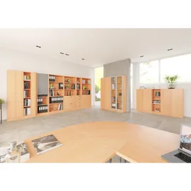 Hammerbacher Solid Aktenschrank 80 x 42 x 200,4 cm buche