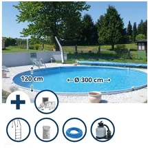 SUMMER FUN Stahlwandpool Set rund Brasilia 300 x 120 cm