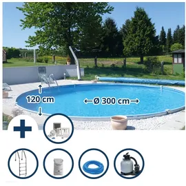 SUMMER FUN Stahlwandpool Set rund Brasilia 300 x 120 cm