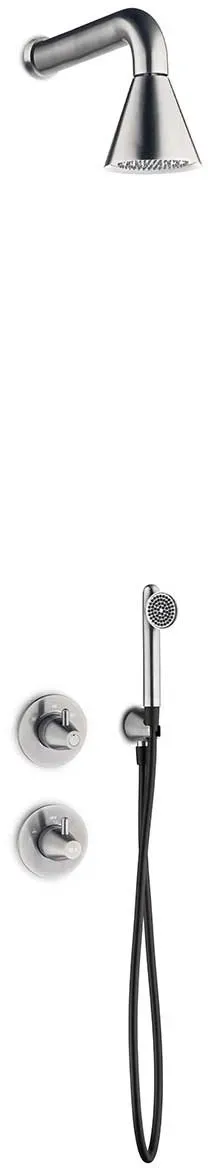 JEE-O cone 02 Wand-Duschkombination mit Thermostat und Umsteller, edelstahl gebürstet, 900-6420 900-6420