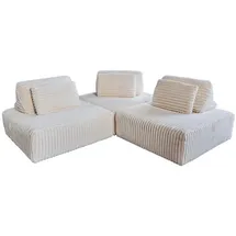 KAWOLA Modulsofa WIOLO SOFT 3 Module 3 Rückenkissen Weicher Breitcord cremeweiß