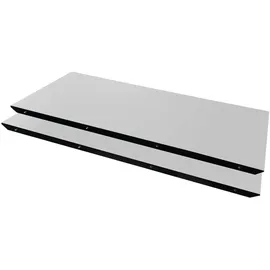 Hammel Furniture Esstisch HAMMEL FURNITURE "Meza Designtisch mit Auszugsfunktion und 2 Einlegeplatten", weiß (weiß, schwarz, weiß), B:210cm H:74cm T:100cm, Tischplatte: Weiss Laminat (schwarzer Rand), Gestell: Pulverbeschichtetes schwarzes Metall, RAL9005 matt.