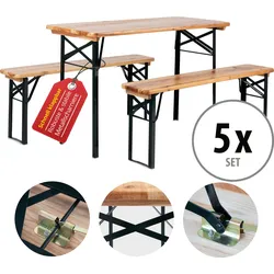Stagecaptain Hirschgarten Bierzeltgarnitur 117 cm Natur 5x Set