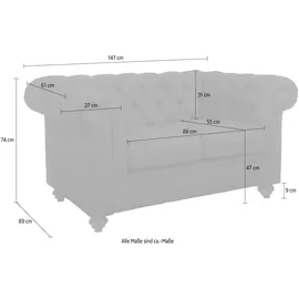 Home Affaire Chesterfield Sofa Mikrofaser 2-Sitzer Grün