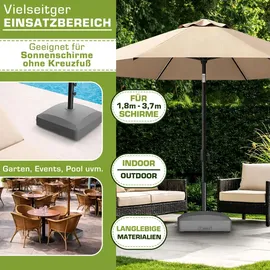 tillvex Schirmständer Granit, Kunststoff, Metall 37 Liter Silber