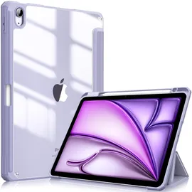 Fintie Hybrid Hülle für iPad Air 11 Zoll, iPad Air 6./5./4. Generation (2024/2022/2020) 10,9 Zoll mit Stifthalter - Stoßfeste Schutzhülle mit transparenter Hartschale auf der Rückseite, Pastellviolett