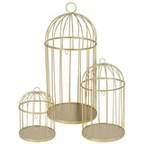 Onshop24.eu Deko Vogelkäfige 3er Set Schwarz/Gold